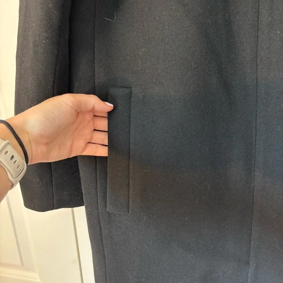 J. Crew City Coat Wool Blend Long Pea Trench Coat Winter Heavy 16 Preppy Classic - Picture 8 of 14